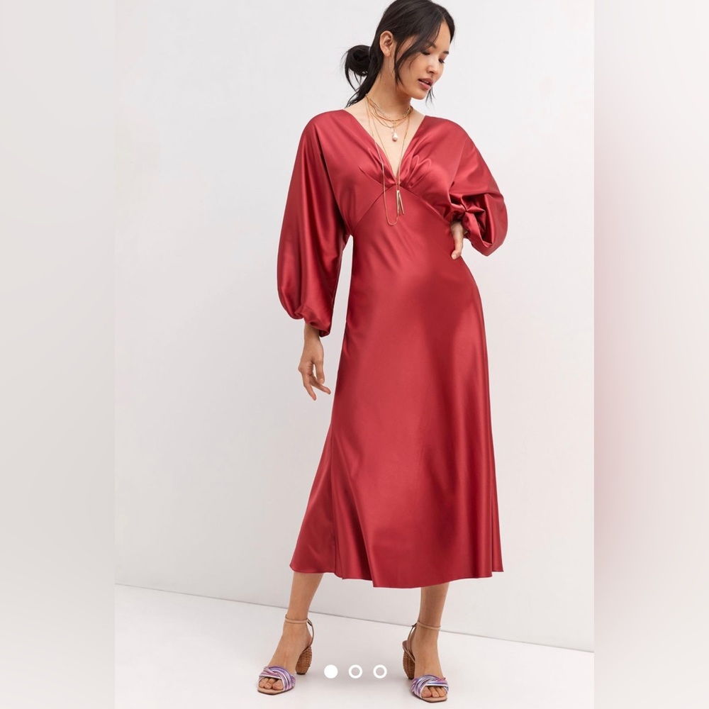 Sachin & Babi X Anthropologie Satin Midi Dress